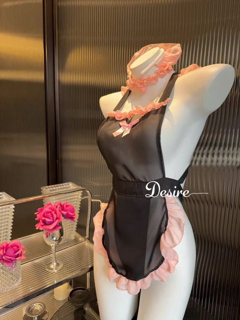 Desire Store, Váy ngủ Cosplay Hầu Gái Sexy Gợi Cảm, Chất Mềm Mại Phối Ren Quyến Rũ DESIRE VN-8561 image 7 of 9