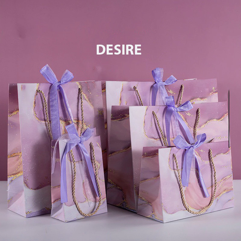 Desire Store, Túi giấy đựng quà sang trọng hoạ tiết tranh sơn dầu hình chữ nhật hộp quà thắt nơ lụa túi quà TQ-02 image 5 of 15