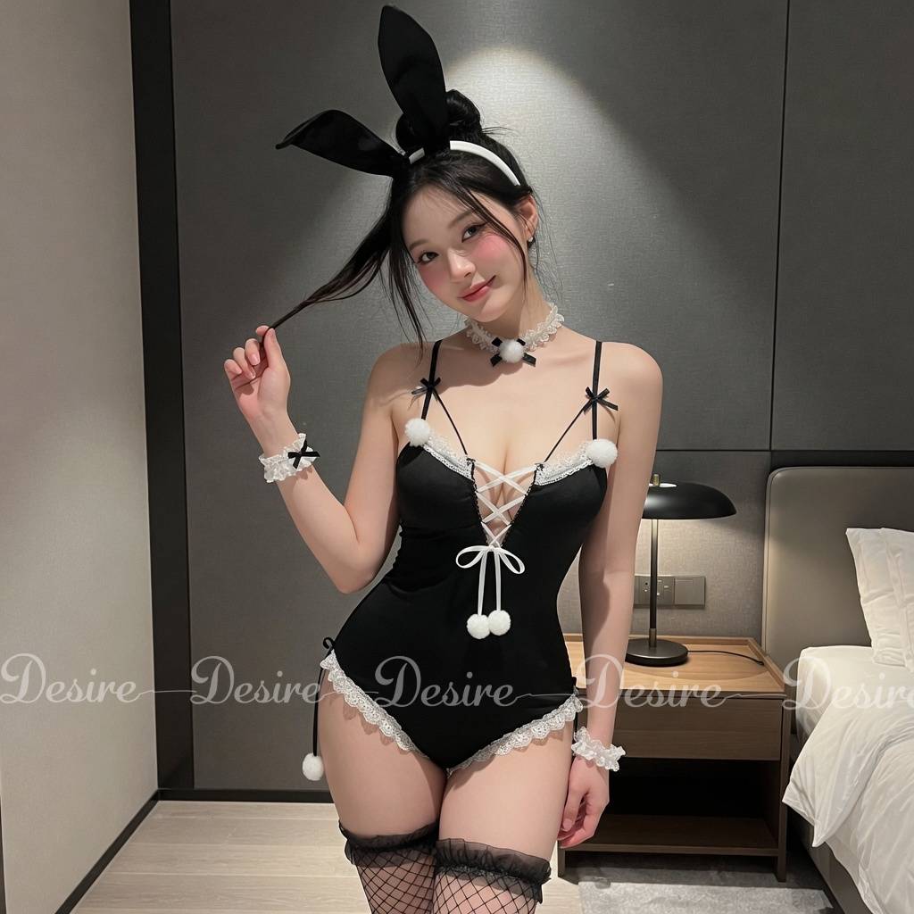 Desire Store, Bộ đồ ngủ Cosplay CÔ NÀNG THỎ QUYẾN RŨ sexy gợi cảm DESIRE VN-2340 (Alluring Bunny Girl Cosplay Lingerie Set DESIRE 2340) image 13 of 21