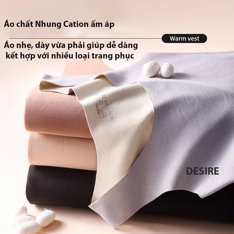 Desire Store, Áo ba lỗ sát nách giữ nhiệt mùa đông Nhung Cation siêu nhẹ dành cho nam giới ZYOS DGNa-02 image 6 of 19