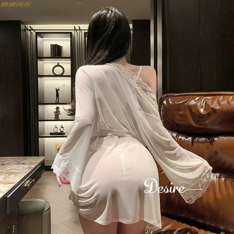 Desire Store, Áo choàng ngủ ren lưới xuyên thấu phong cách sang chảnh DESIRE VN-6171 image 6 of 15