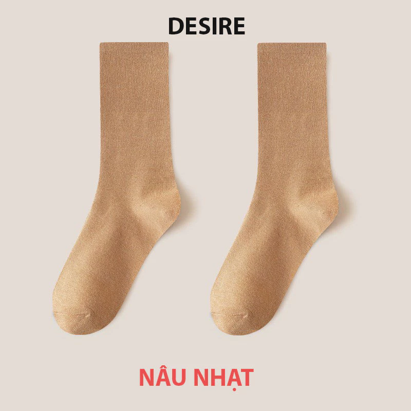 Desire Store, Tất len nữ cổ cao chính hãng BONAS Style Nhật Bản chất đẹp cao cấp phong cách đơn giản sang trọng MW-1887 - Nâu nhạt, 5 đôi image 13 of 15