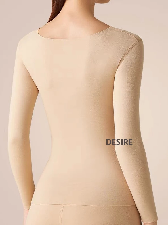 Desire Store, Đồ bộ giữ nhiệt nữ giới mùa đông siêu nhẹ ấm áp vải Nhung lót Len Cashmere không đường viền AGN-002 image 10 of 23
