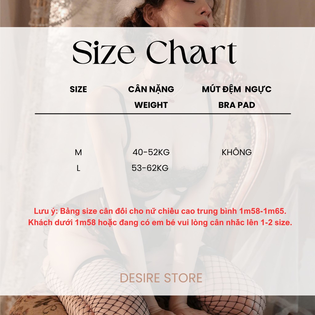 Desire Store, Bộ váy ngủ liền thân Bodysuit ren có gọng DESIRE VN-8914-1 image 10 of 12