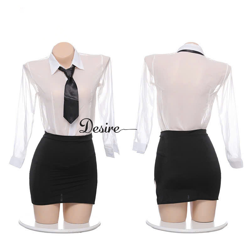 Desire Store, Bộ đồ ngủ hoá trang cosplay CÔ THƯ KÝ (có bigsize)  hàng chính hãng GUIRUO QC loại 1 DESIRE  - 6967 (SECRETARY Cosplay Lingerie/Sleepwear (Available in Plus Sizes)  – DESIRE - 6967) image 13 of 16