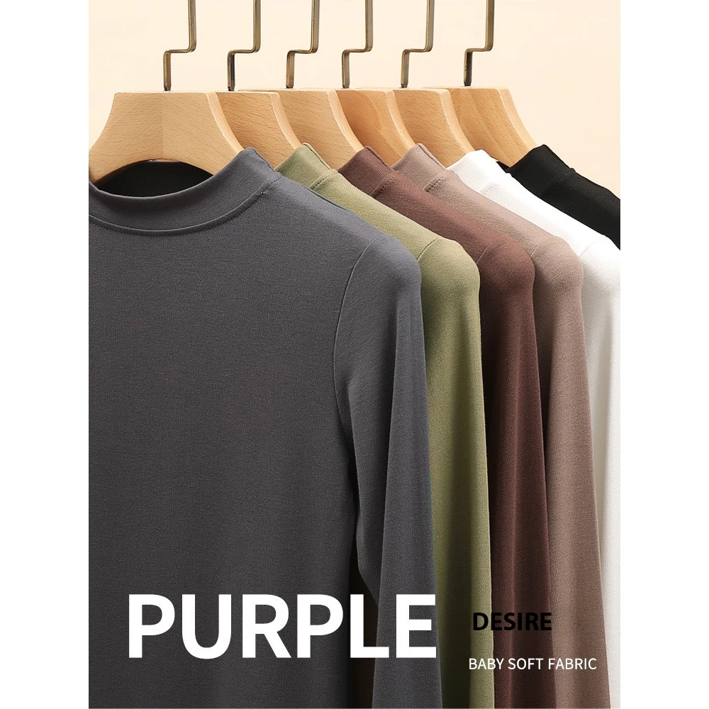 Desire Store, Áo thun dài tay cổ lọ cổ cao lửng chất thun len mềm mại ấm áp mùa thu đông H535 image 7 of 13