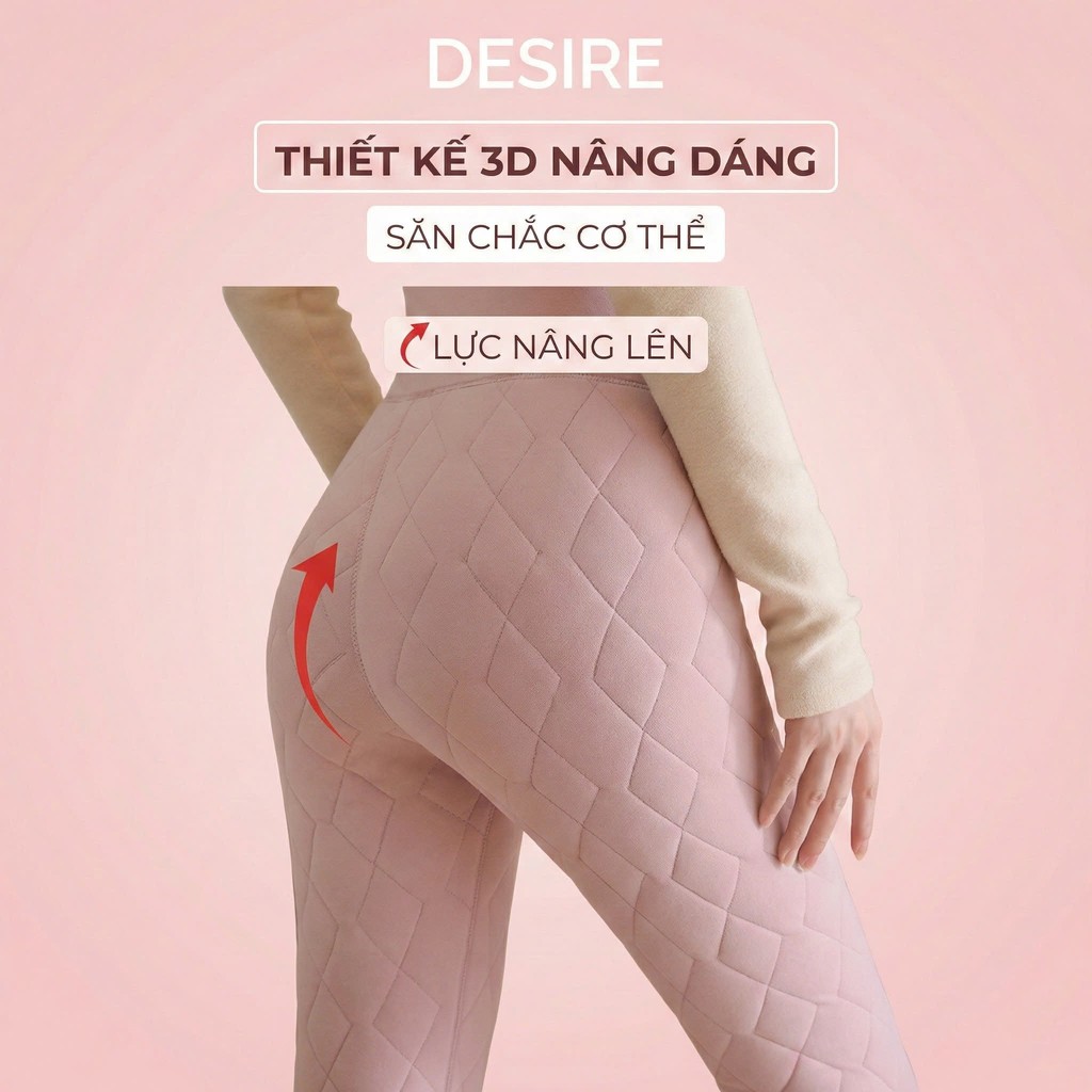 Desire Store, Quần legging lưng cao lót lông cừu dày nhung mịn giữ nhiệt mùa đông ấm áp định hình dáng QGN-9134-1 image 3 of 12