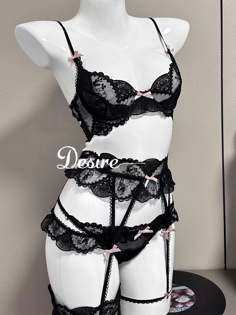 Desire Store, T198 Set nội y - Bộ lót ren liền thân có gọng ngực kèm đai sexy xuyên thấu HÀNG QC CAO CẤP DESIRE image 9 of 14
