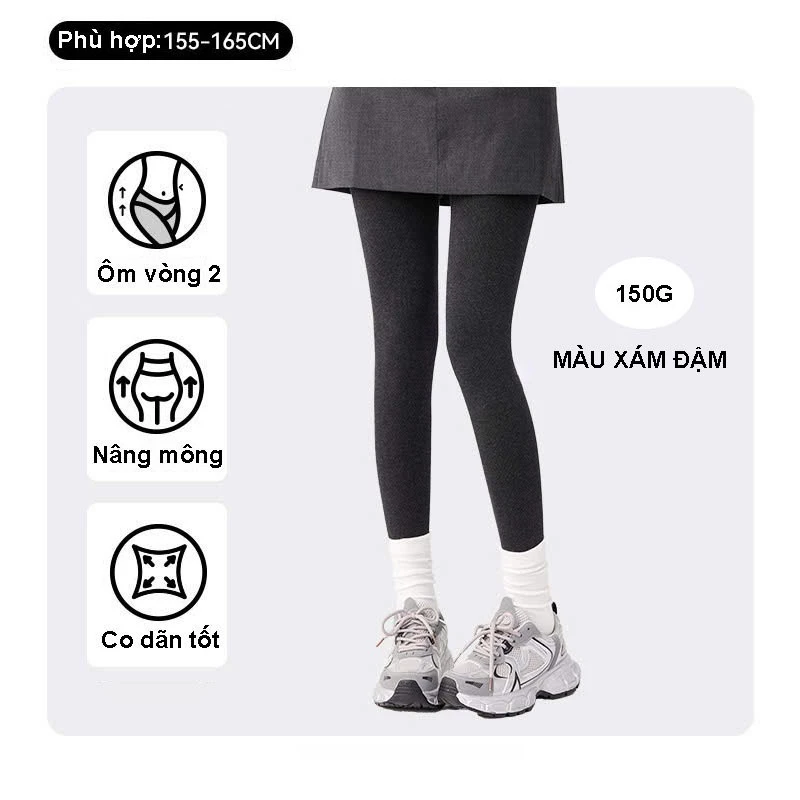 Desire Store, Quần Tất Legging Len Tăm Nữ Cao Cấp Giữ Nhiệt, Có Đế Chống Trơn Trượt, Chất Len Dày Dặn Co Giãn 4 Chiều KF7029 - Màu xám đậm image 11 of 13