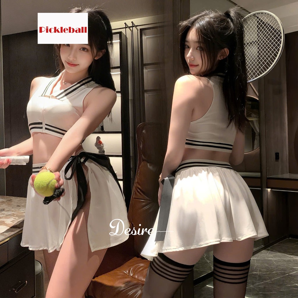 Desire Store, Set váy ngủ kèm quần chip phong cách pickle ball, quần vợt tennis gợi cảm sexy DESIRE ZY38 image 2 of 12