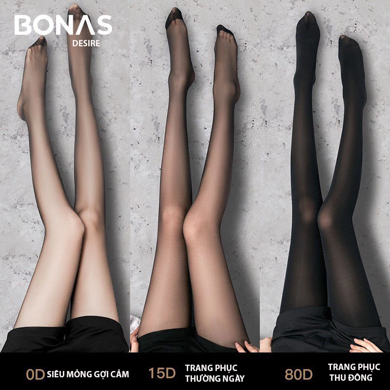 Desire Store, Quần tất BONAS CHÍNH HÃNG màu đen da 0D 15D 80D 200D siêu mỏng tự nhiên thon gọn chân chống tĩnh điện T-006 image 1 of 38