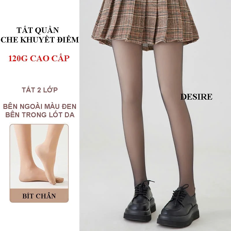 Desire Store, Tất quần đen lót da 120G dày hai lớp lót nỉ giữ ấm che khuyết điểm định hình dáng CHÍNH HÃNG BONAS T-014 - 120 Đenlótda bítchân image 7 of 13