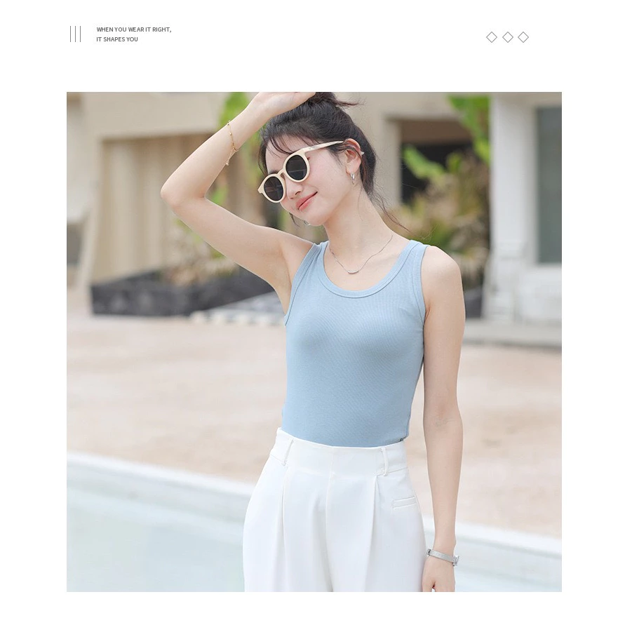 Desire Store, Áo ba lỗ dáng ôm vải mềm thoáng khí áo sát nách DESIRE AN-04 image 9 of 12