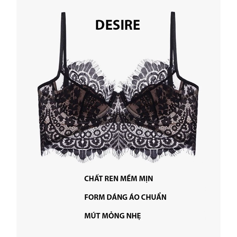 Desire Store, Áo bra ren bralette mỏng sexy gợi cảm mút mỏng có gọng nâng đỡ Desire  ANN-057 image 7 of 10