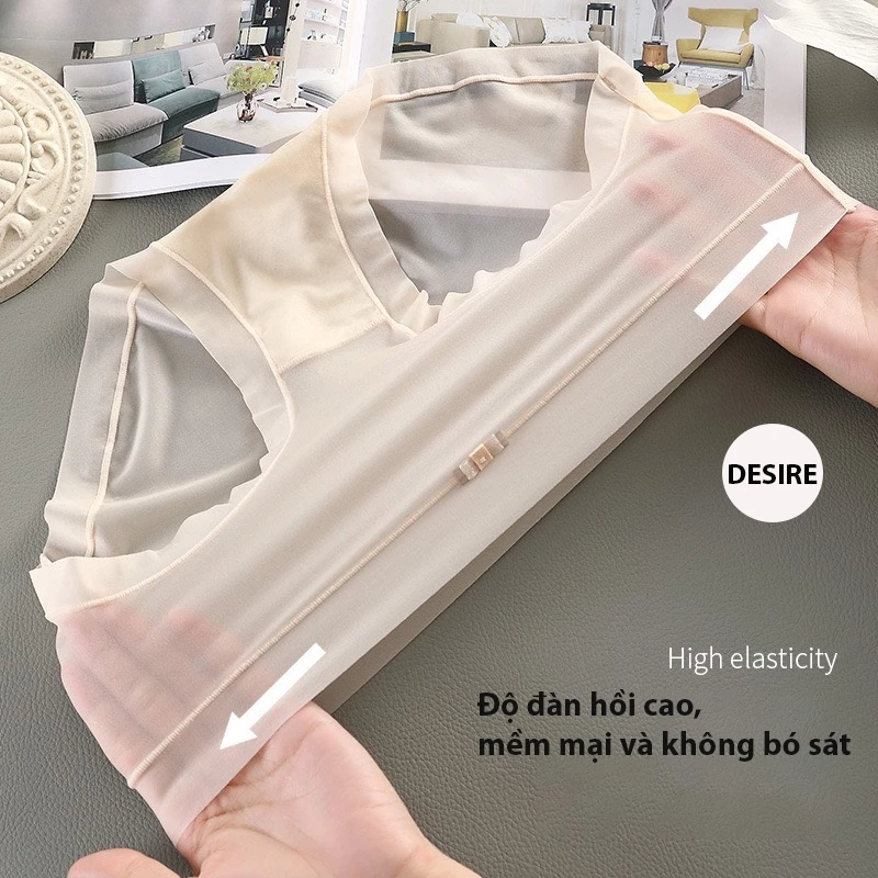Desire Store, Quần lót Cotton Lụa không đường viền trơn màu mềm mịn mát phong cách sang trọng nhã nhặn QL-031 - Da (Lẻ 1 quần), XL (60-70kg) image 10 of 17