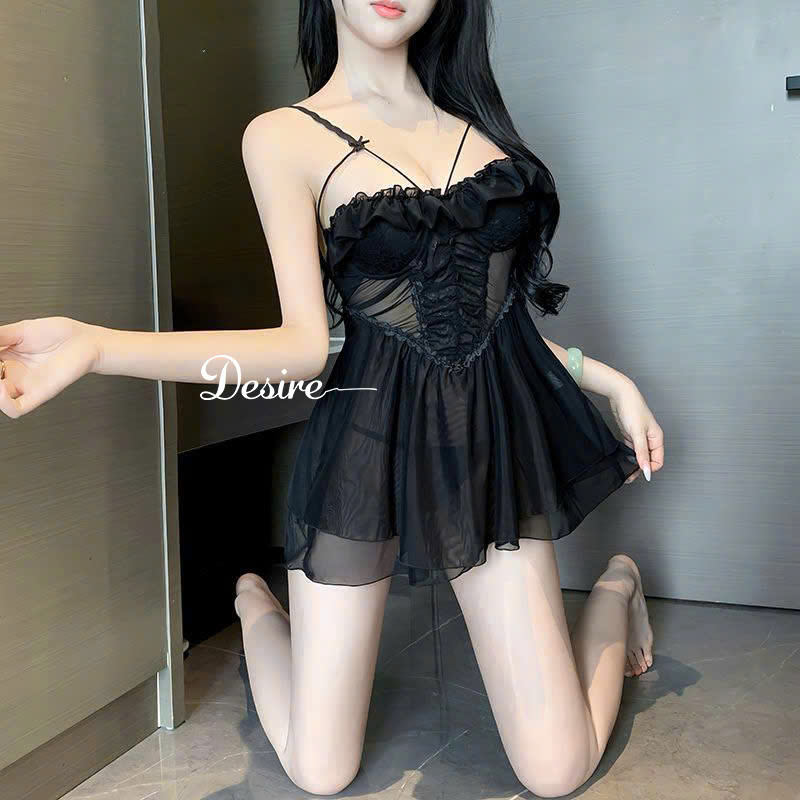 Desire Store, 2063 Váy ngủ ren sexy xuyên thấu có gọng và mút đệm ngực Hàng Cao Cấp  loại 1 DESIRE image 3 of 12