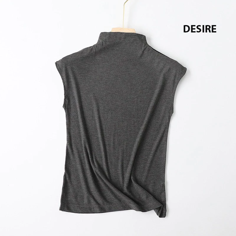 Desire Store, Áo thun cổ lọ ngắn tay thun Modal gân mềm DESIRE A112 - Xám, XL  (56-65 KG) image 12 of 14