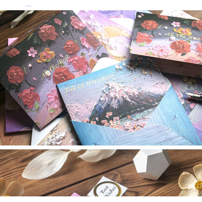 Desire Store, Thiệp kraft cao cấp tranh sơn dầu cao cấp (Bộ 1 thiệp 1 bì) chúc mừng sinh nhật, cảm ơn image 5 of 11