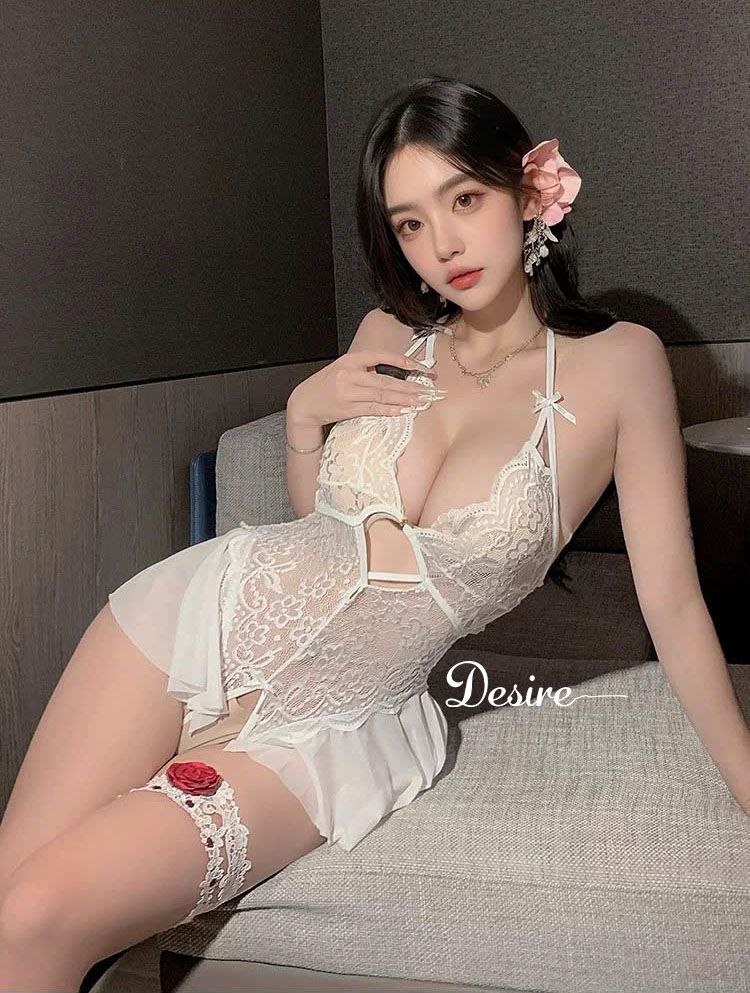 Desire Store, Bộ váy ngủ Bodysuit ren xuyên thấu phong cách sexy gợi cảm DESIRE VN-1062-1 image 9 of 20