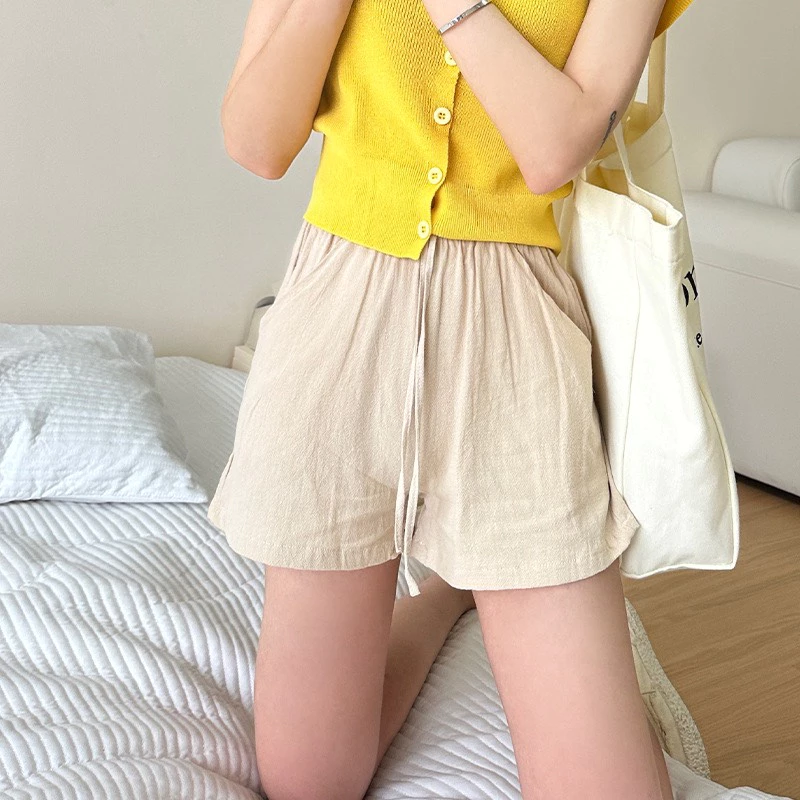 Desire Store, Quần đùi vải đũi nữ mát mẻ mùa hè QN-005 - Be, L image 13 of 14