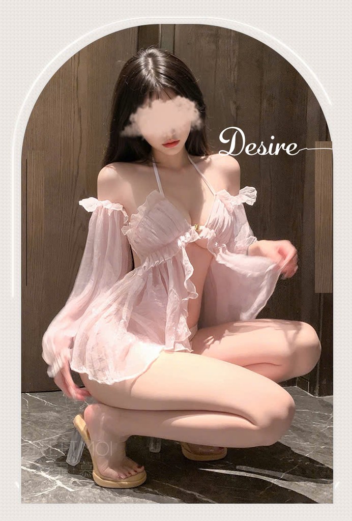 Desire Store, Váy ngủ cài ngực trước voan mềm tay bồng sexy DESIRE VN-6115 image 6 of 11