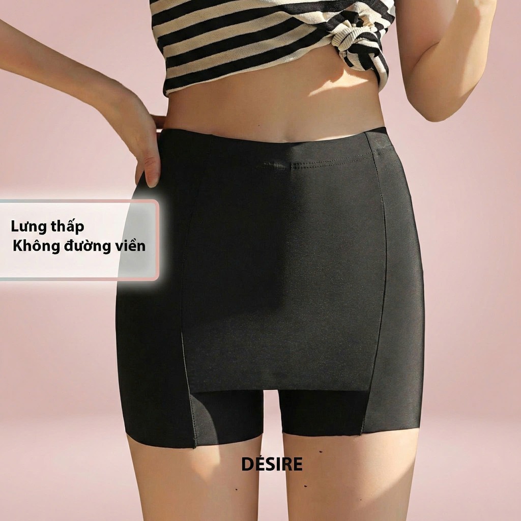 Desire Store, Quần Đùi Mặc Váy Có Vạt Chống lộ chất SU LỤA Không đường viền Thoáng Mát Quần bảo hộ DESIRE QL-027-1 - Đen lưng thấp k viền, M image 11 of 22