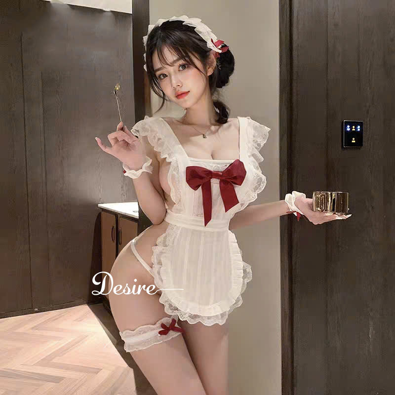 Desire Store, Bộ đồ Cosplay Hầu Gái Sexy Gợi Cảm, Chất Mềm Mại Phối Ren Quyến Rũ DESIRE 1108 (Sexy Maid Cosplay Outfit – Soft Fabric with Alluring Lace Details DESIRE 1108) image 3 of 10