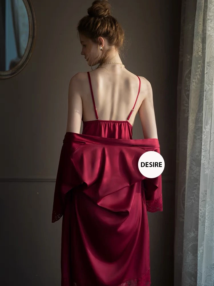 Desire Store, Set Váy và áo choàng ngủ lụa Satin cao cấp mềm mại VN-245 image 5 of 10