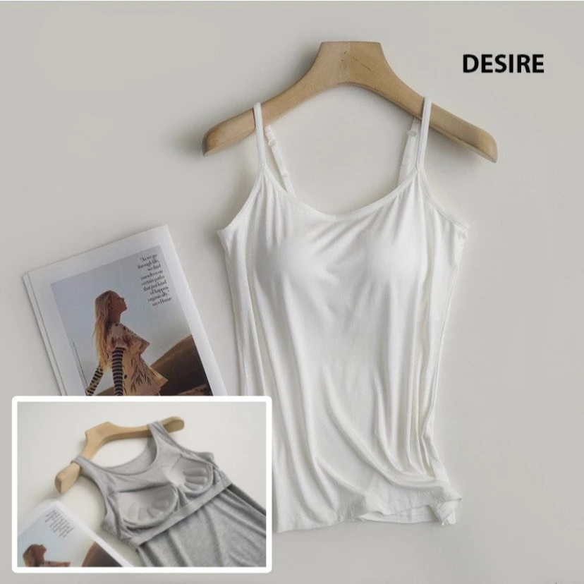 Desire Store, Áo lót hai dây thun Vicose hàng loại 1 cao cấp kèm mút ngực thông hơi A2010 - Trắng, XXL(64-75kg) image 23 of 27