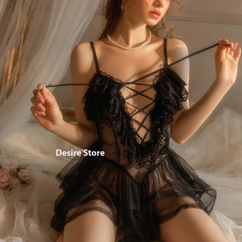 Desire Store, Váy ngủ ren cao cấp hai dây ôm body gợi cảm Desire VN-8497 image 7 of 18