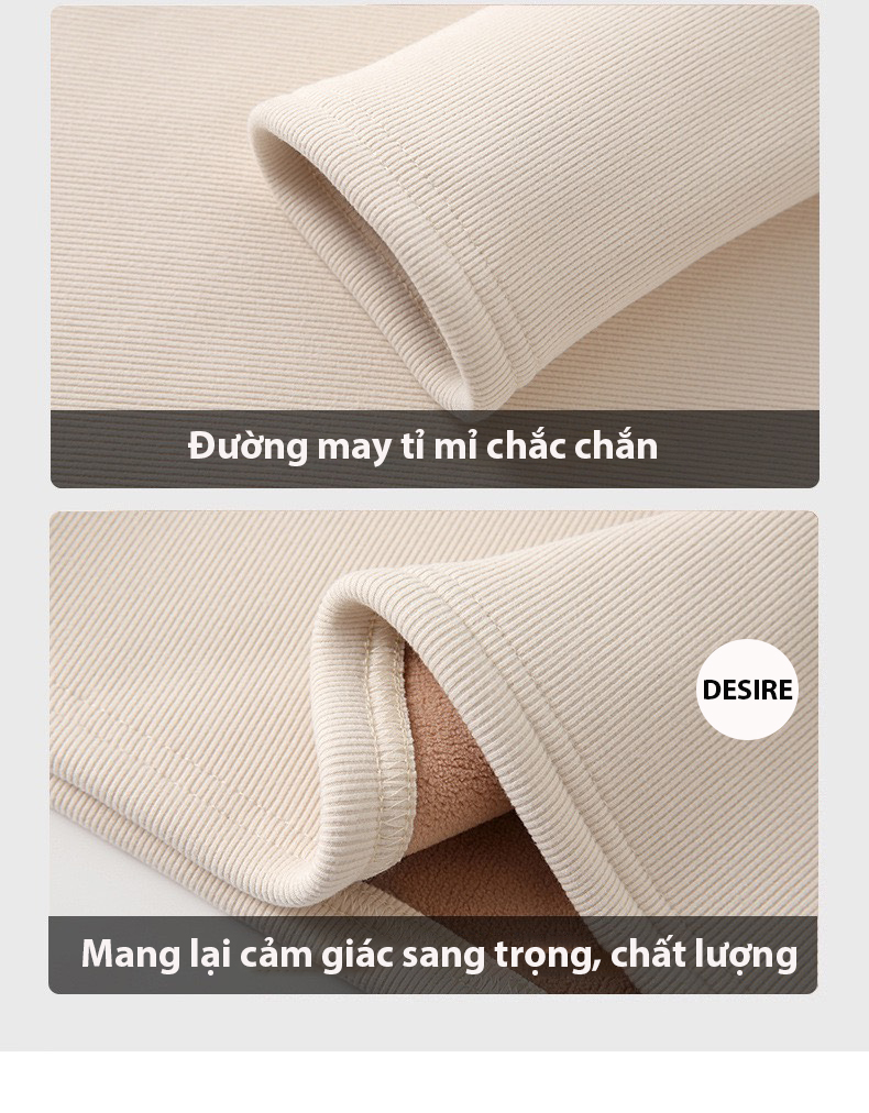 Desire Store, Áo cổ lọ chất Nhung len tăm lót lông cừu dày giữ nhiệt mùa đông ấm áp DESIRE H331 image 3 of 16