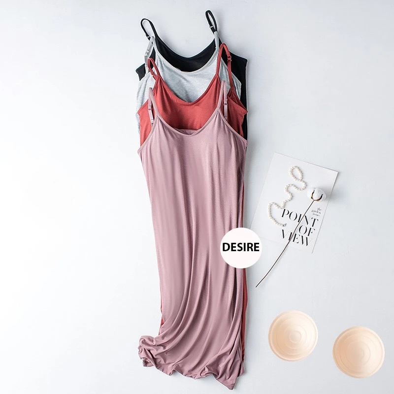 Desire Store, Váy đầm hai dây dáng dài sợi Vicose mềm mịn có đệm mút ngực DESIRE VN-077 image 1 of 13