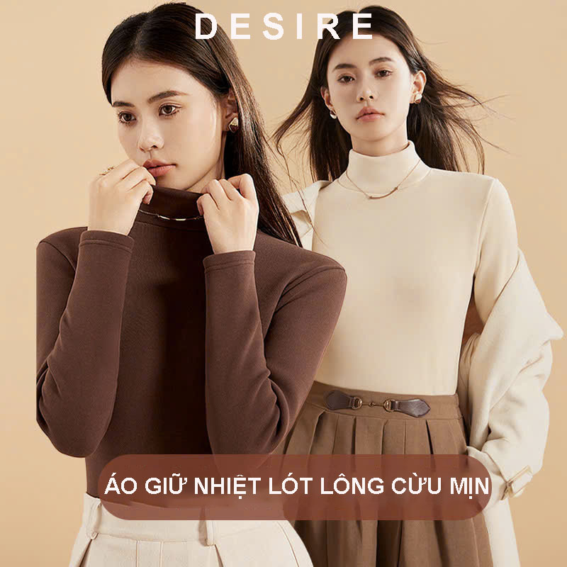 Desire Store, Áo cổ lọ giữ nhiệt mùa đông Dày lót Lông Cừu mềm mịn DESIRE K-801 image 5 of 13