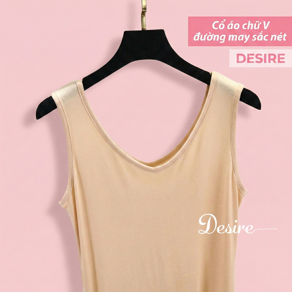 Desire Store, Đầm thun sát nách vải modal (Gỗ sồi) dáng ôm cổ tim mịn mát mùa hè BTM-1012 image 6 of 26
