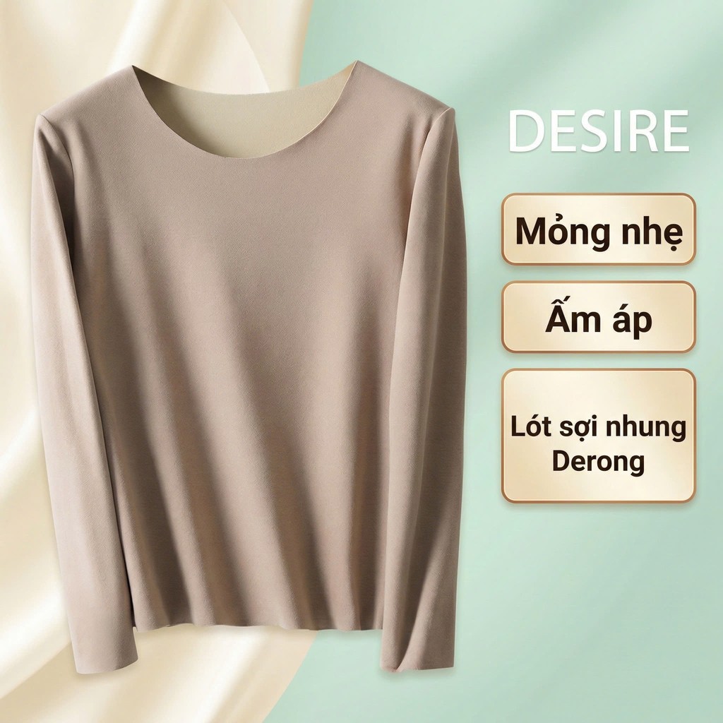 Desire Store, Quần dài giữ nhiệt Nhung lót sợi nhiệt Derong mềm siêu nhẹ mùa đông ấm áp Quần dài lót trong giữ nhiệt QGN-9093 - Áo Nâu 9081, M image 25 of 26