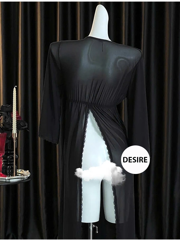 Desire Store, Áo choàng ren dáng dài cài ngực trước gợi cảm sang trọng DESIRE VN-84491 image 6 of 11