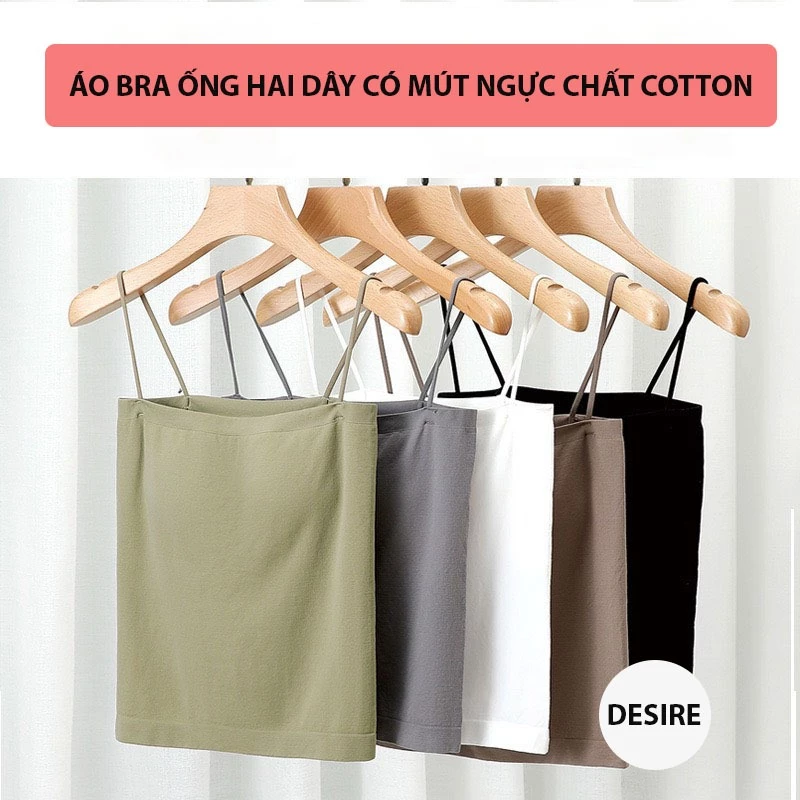 Desire Store, Áo lót Bra ống quây ngang hai dây có mút ngực thun cotton mềm mịn thấm mồ hôi AN-011 image 6 of 13