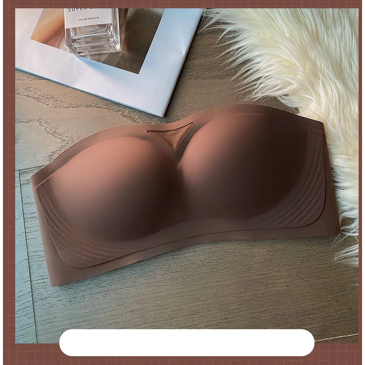 Desire Store, Áo lót quây CHỐNG TỤT nâng ngực su Áo cup ngực không dây không gọng Desire 401 - Nâu, XL/38/85AB image 12 of 12