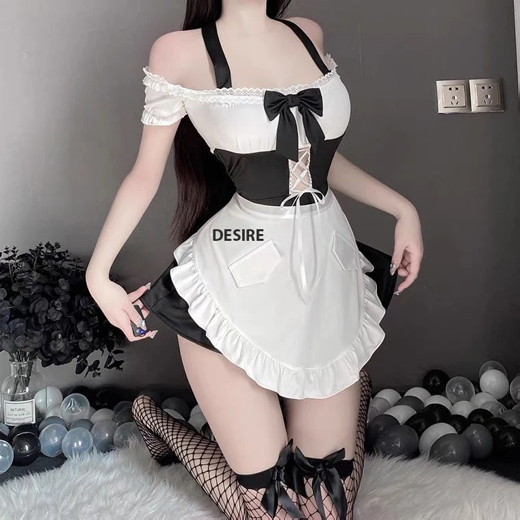Desire Store, Bộ đồ ngủ cosplay hầu gái chất thun mềm loại 1 VN-8828-1 image 4 of 10