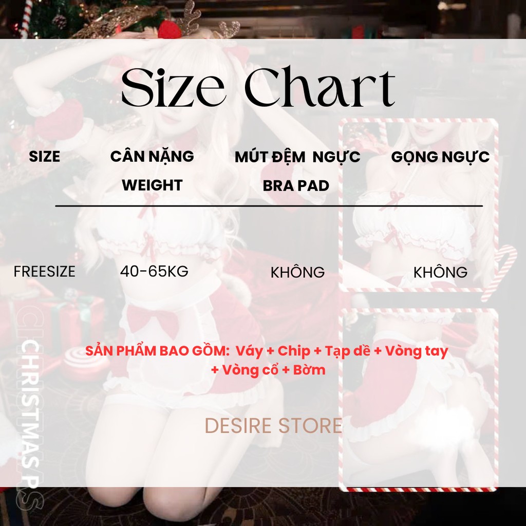 Desire Store, Bộ váy ngủ Cosplay cô hầu gái Chủ đề Giáng sinh Noel gợi cảm quyến rũ DESIRE VN-6131 image 6 of 8