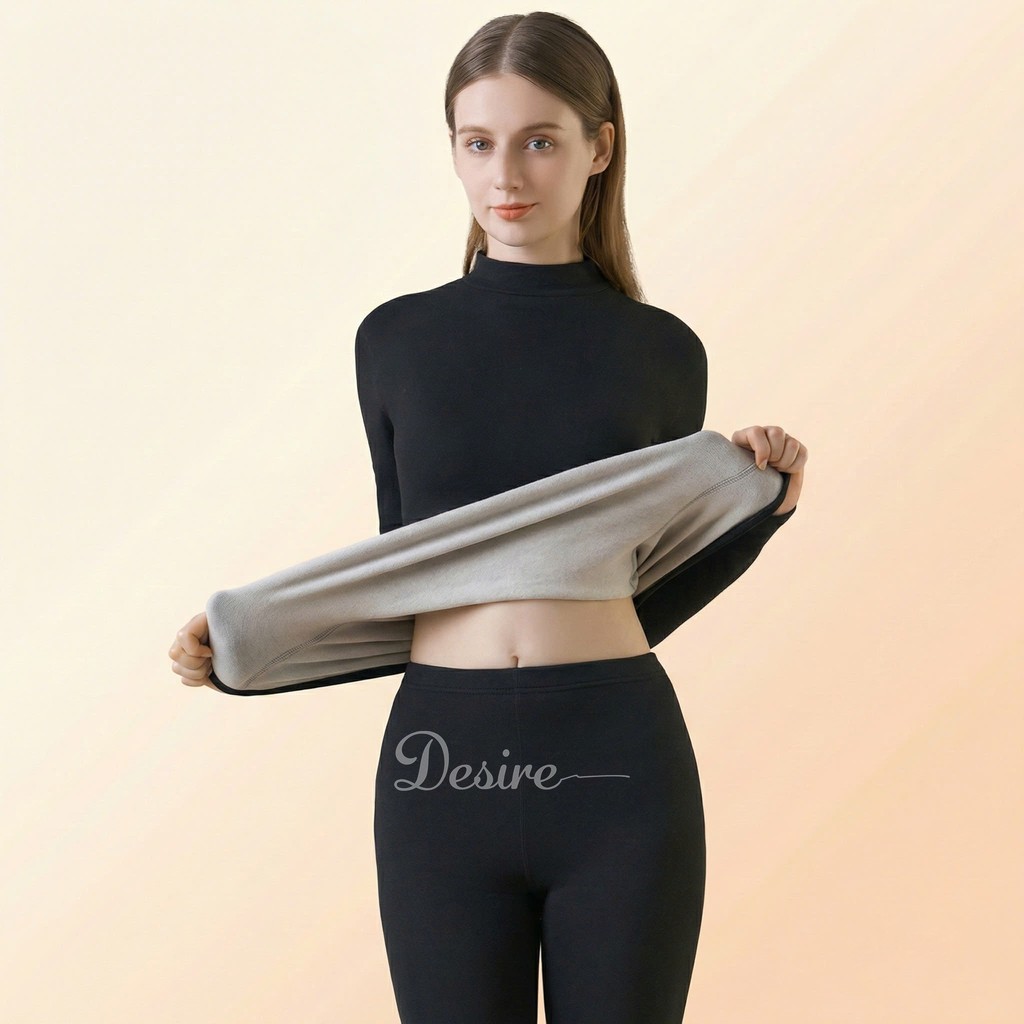 Desire Store, Bộ Giữ Nhiệt Nữ Cổ Cao Dày Ấm Áp Vải Nhung Lót Len Cashmere AGN-003 image 8 of 16