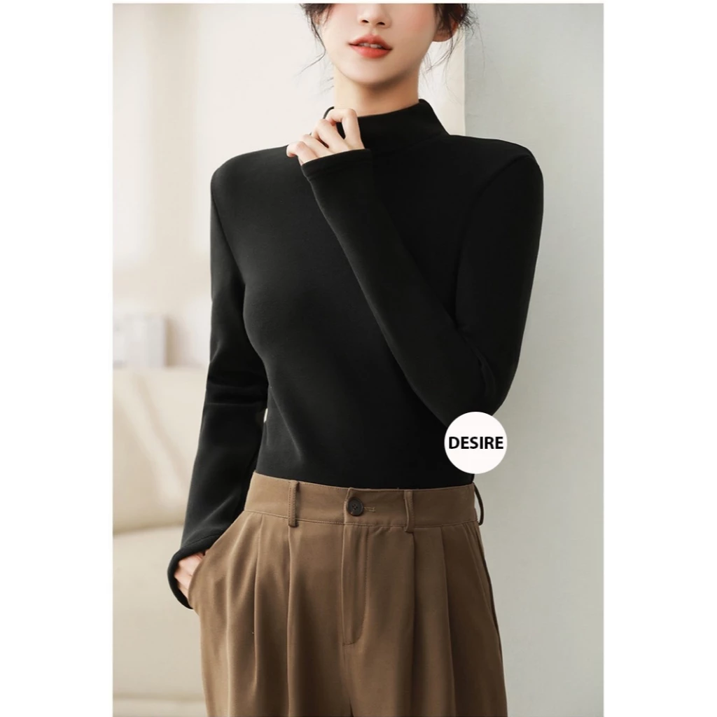 Desire Store, Áo cổ lọ chất Nhung lót lông cừu Đức dày cổ áo 4 phân giữ nhiệt mùa đông ấm áp DESIRE H2168 image 8 of 11