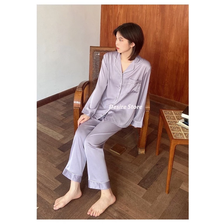 Desire Store, Đồ bộ mặc nhà lụa dài tay DBO-0033 image 2 of 13