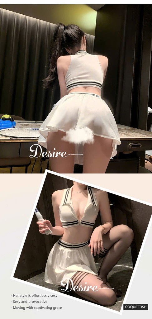 Desire Store, Set váy ngủ kèm quần chip phong cách pickle ball, quần vợt tennis gợi cảm sexy DESIRE ZY38 image 6 of 12