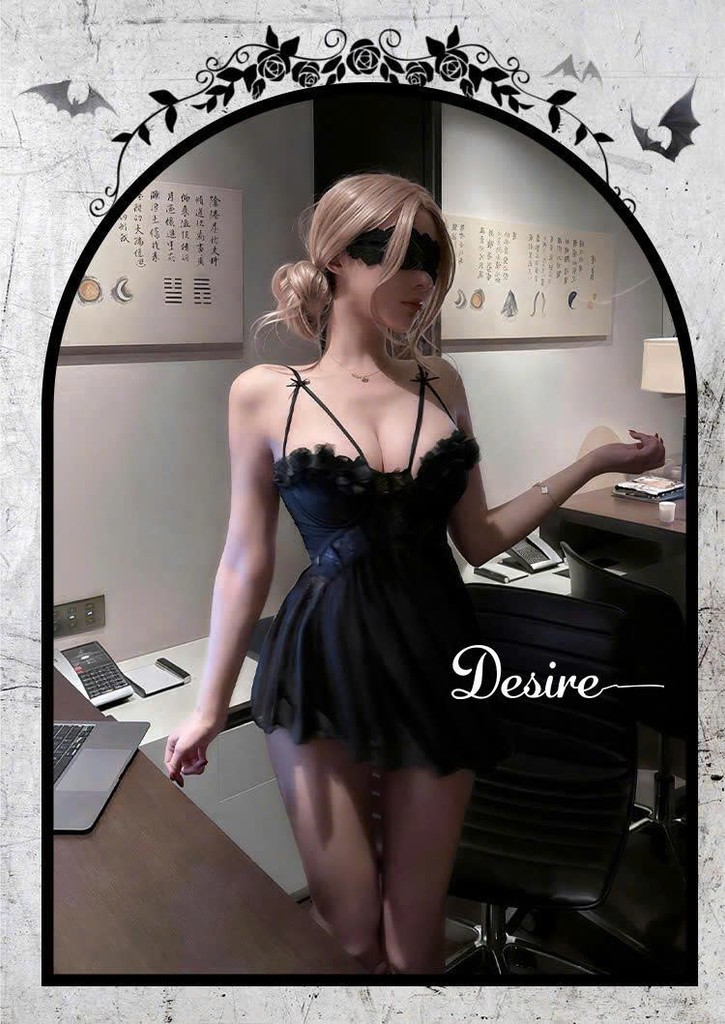 Desire Store, 9747 Váy ngủ ren xuyên thấu Bèo hoa có mút ngực Sexy Hàng cao cấp DESIRE image 9 of 12