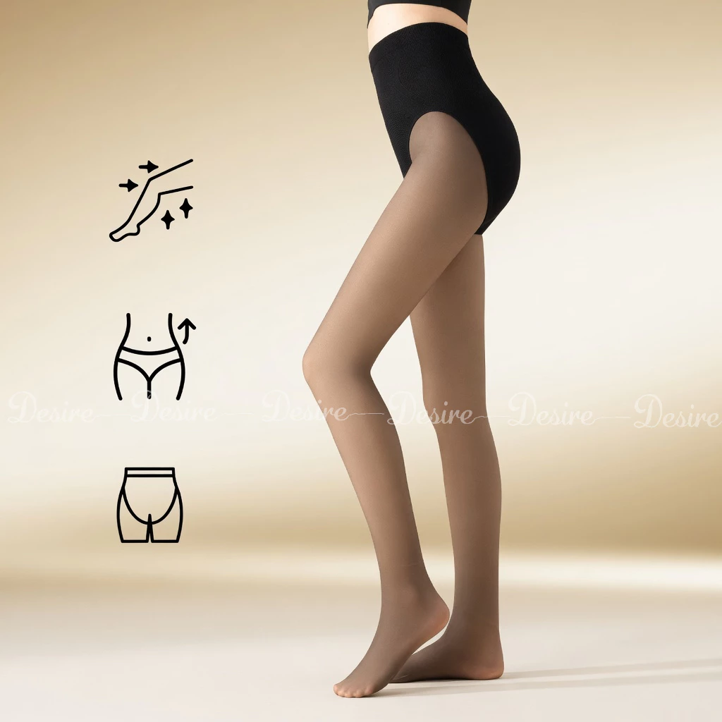 Desire Store, Quần Tất Nữ BONAS Đen Lót Da 80D - Quần Tất 1 Lớp Đánh Lừa Thị Giác Trong Suốt Che Khuyết Điểm SG102 (BONAS Women’s 80D Black Tights with Nude Lining – Single-Layer "Illusion" Tights for a Sheer, Flawless Look (Model SG102)) - Đenlótda trong suốt image 8 of 8