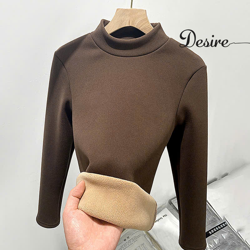 Desire Store, Áo cổ lọ chất Nhung len tăm lót lông cừu dày giữ nhiệt mùa đông ấm áp DESIRE H331 - Nâu đậm, 2XL image 14 of 16