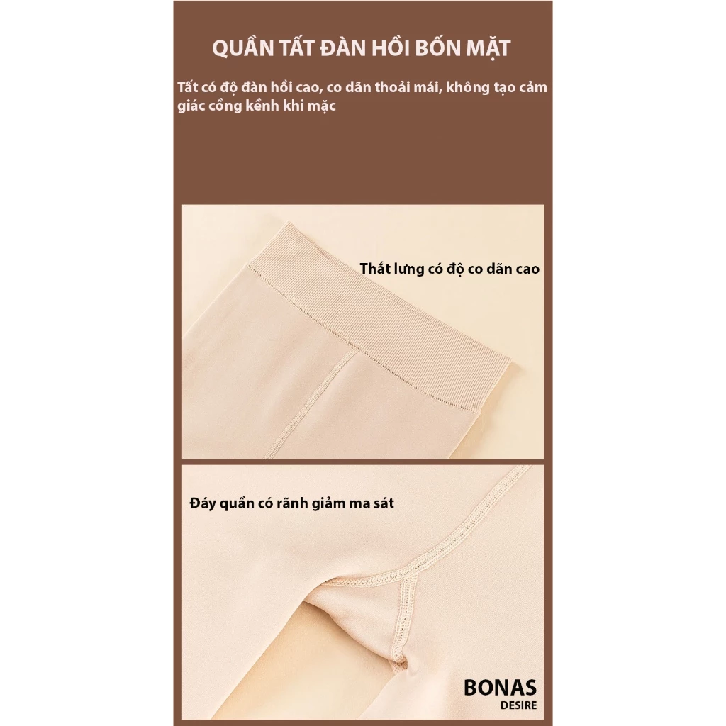 Desire Store, Quần Tất Nữ Dày Lót Lông Mềm Mại Ấm Áp Chính Hãng Bonas KW002 - Phù Hợp Mùa Đông image 7 of 18