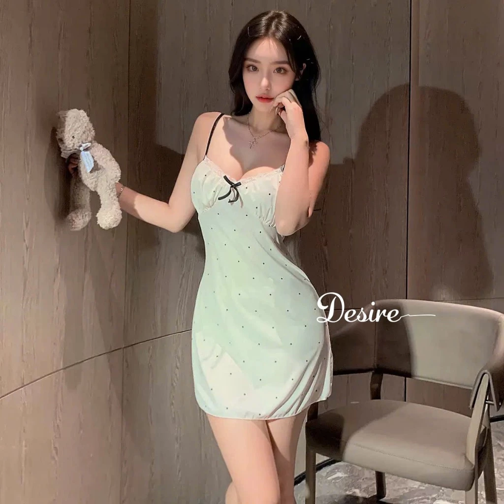 Desire Store, Váy Thun Hai Dây Có Sẵn Mút Ngực Tôn Dáng - Đầm Ngủ Sexy Mặc Nhà DESIRE A05 image 6 of 13