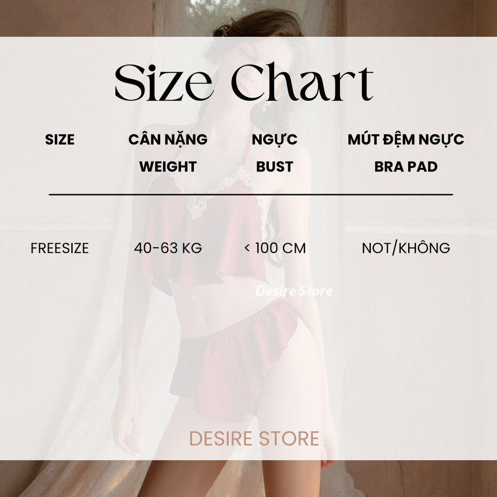 Desire Store, Đồ bộ ngủ lụa cao cấp hai dây yếm cột dây gợi cảm mát mịn mùa hè VN-705 image 10 of 14